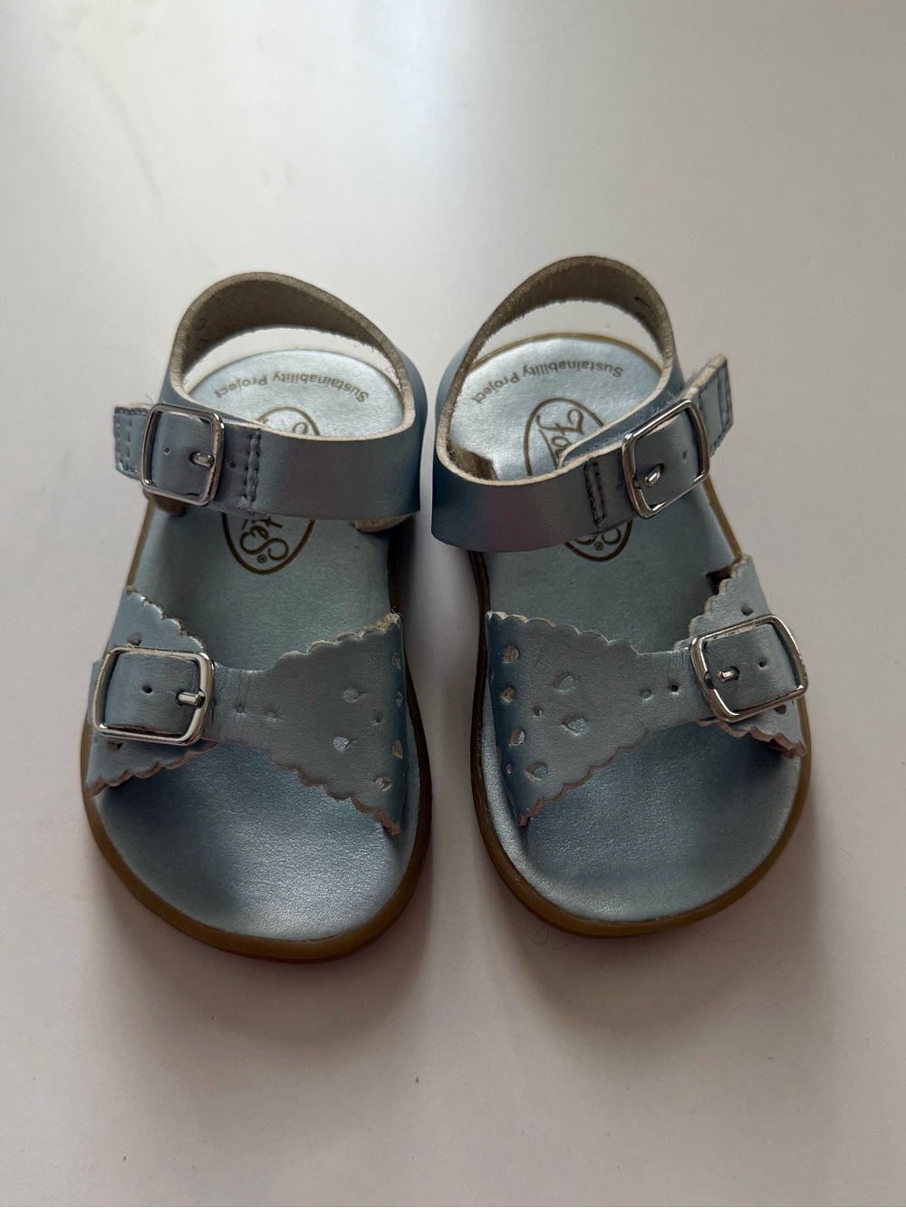 Girls' Light Blue Footmate Sandals